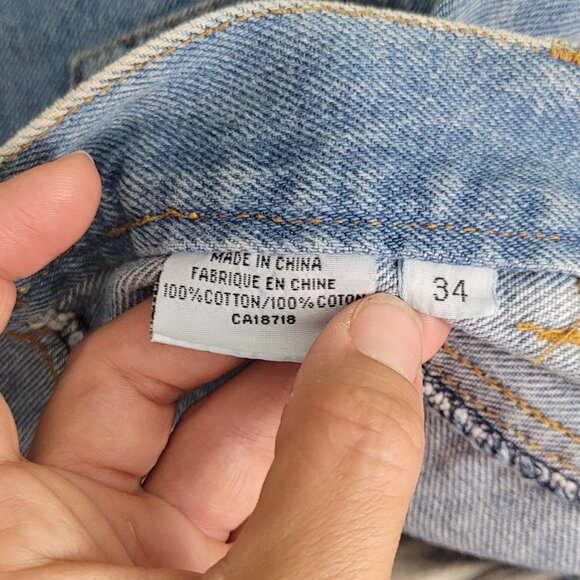 Rough Trade Vintage Blue 100% Cotton Pockets Flat Front Denim Short Unisex Sz 34 - Picture 8 of 12